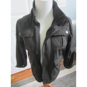 CANADA WEATHERGEAR BLACK BOMBER JACKET  ZIP CLOSURE SNAP POCKETS  SIZE 8